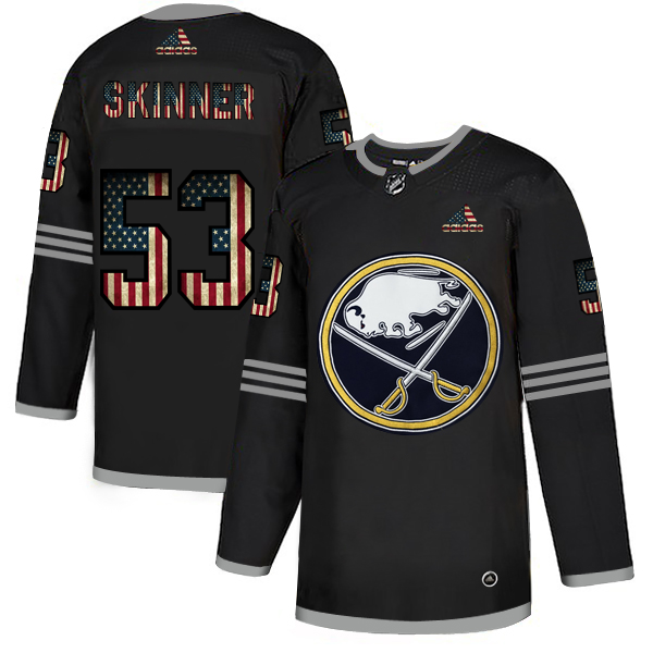 Buffalo Sabres 53 Jeff Skinner Adidas Men Black USA Flag Limited NHL Jersey